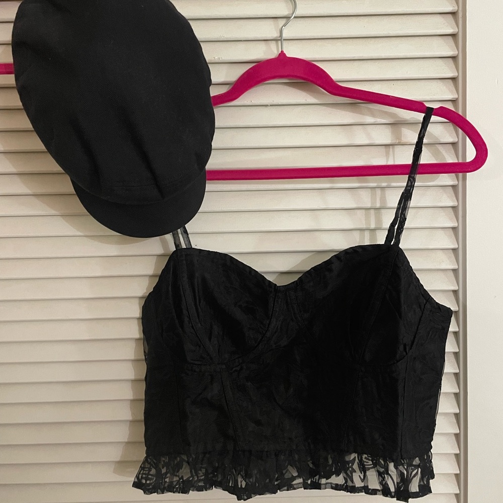 FREE PEOPLE NWT Burn Out Sheer Overlay Bustier!